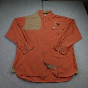 Game Guard Shirt‎ Mens Large Orange Tan Shooting Hunting Tomas Ranch